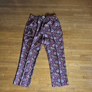 J.Crew Burgundy Jungle Print Pants- size 8